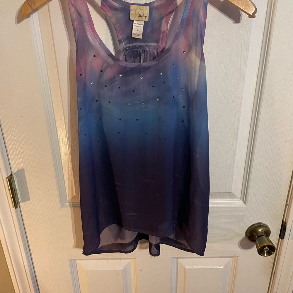 Daytrip Purple Embellished Sleeveless Tank Top
